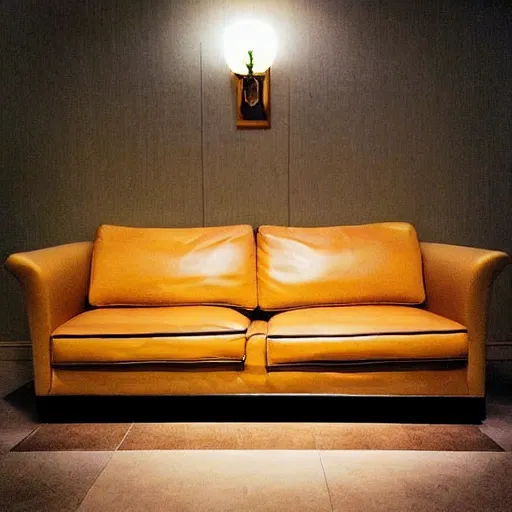 Image similar to “ burning sofa in hotel lobby, twin peaks style aesthetic ”