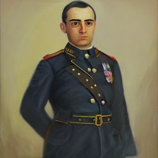 Image similar to “Oil painting of Vinicius de Moraes as a World War 1 general, 4k”