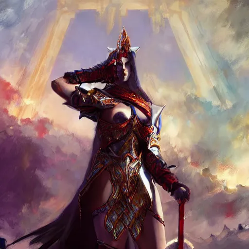 Image similar to Epic divine knight stands among the fallen dead by Richard S. Johnson