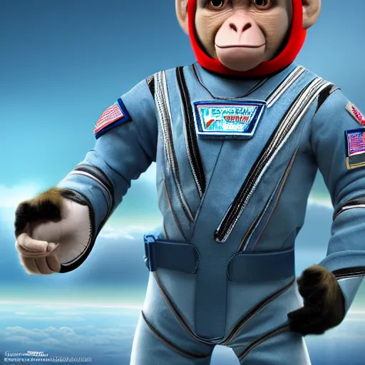 Prompt: monkey with russian astronaut suit style of the television series shin complete thunderbirds, realistic, many details, ultra detailed, octane render, hdr, 1 2 3 4