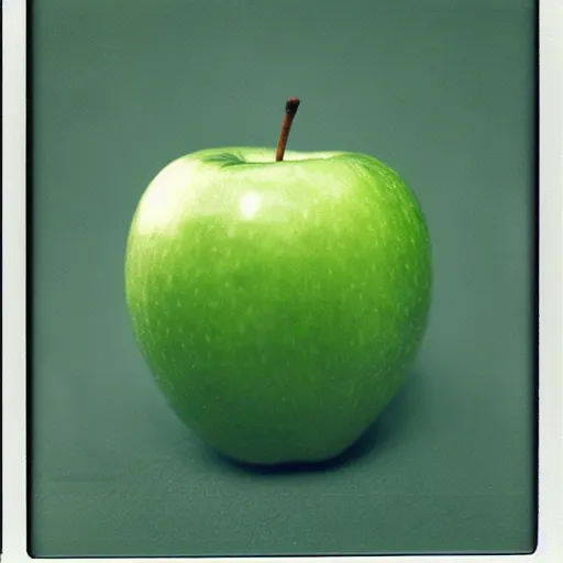 Prompt: a beautiful photo of a green apple, Polaroid SX-70 Instant Film
