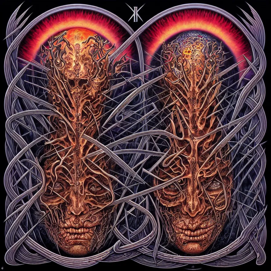 Image similar to metal album cover art by axel hermann, alex grey and andreas marschall