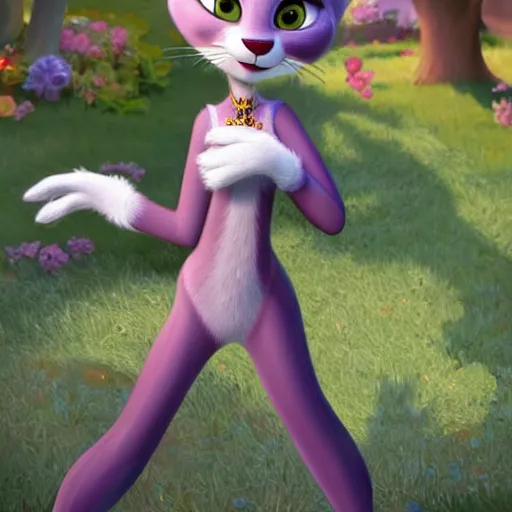 Prompt: princes jasmin, anthropomorphic cat, in the style of zootopia, highly detailed