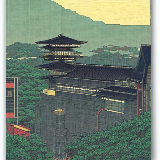 Prompt: the cyberpunk cty,PPT,Kawase Hasui