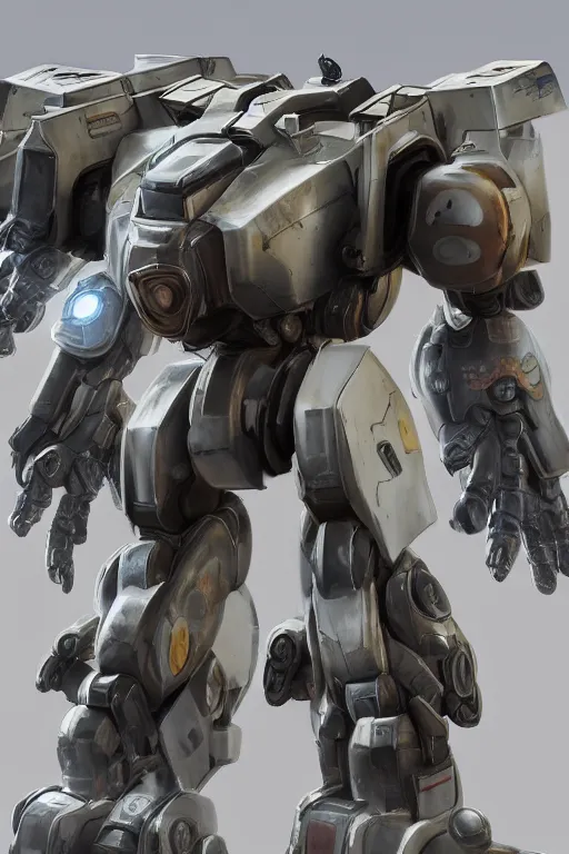 Image similar to mechwarrior 5 : mercenaries mech megaman transformer robot boss tank engine game octane render, 4 k, hd 2 0 2 2 3 d cgi rtx hdr style chrome reflexion glow fanart, global illumination ray tracing hdr fanart arstation by ian pesty by jesper ejsing pixar and disney unreal zbrush central hardmesh