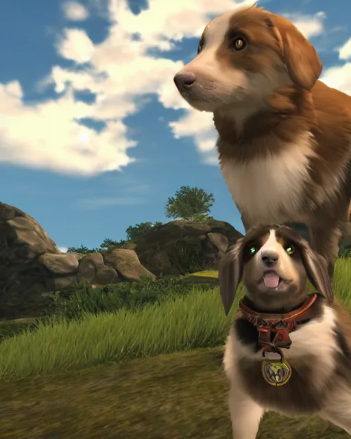 Image similar to australian shepherd in xenoblade chronicles