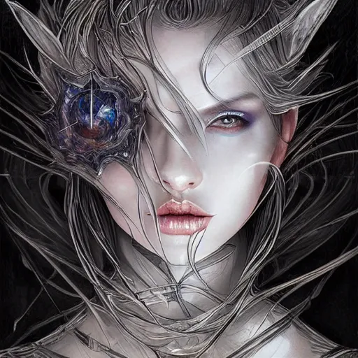 Prompt: the brittle. digital painting, vertical lines, intricate, beautiful, highly detailed, grunge, illustration, abstract art by artgerm and luis royo, trending on artstatio. darker bottom
