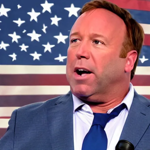 Prompt: Screen capture of Alex Jones in Blue Mountain State