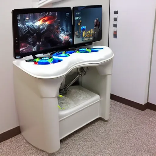 Image similar to gaming pc toilet