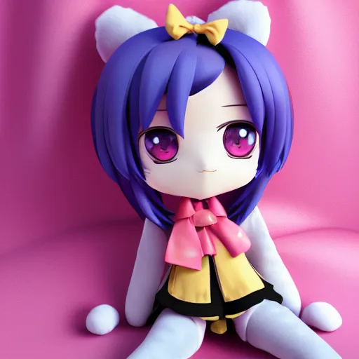 Prompt: cute fumo plush of a popstar girl, anime girl, idol, artstation, vray