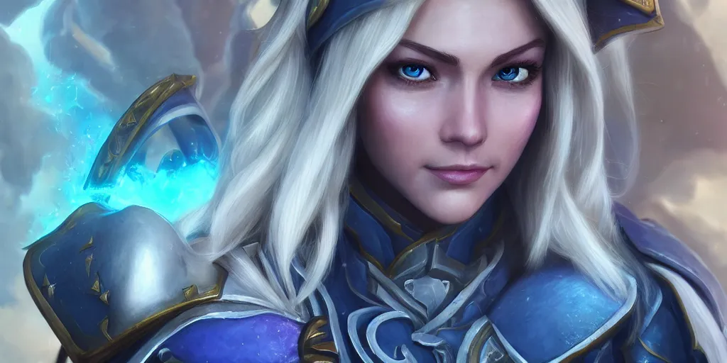 Image similar to A portrait of Jaina Proudmore (World of Warcraft). 3d render, octane render, game art, realistic, highly detailed, trending on artstation, 4k, trending on artstation, pixar, cgsociety, unreal engine 5, redshift render, trending on artstation, blender, behance, cg