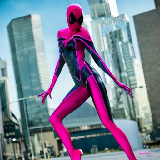 Image similar to Spider Gwen photoshoot