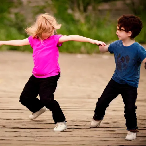 Image similar to kids dancing en black lakes