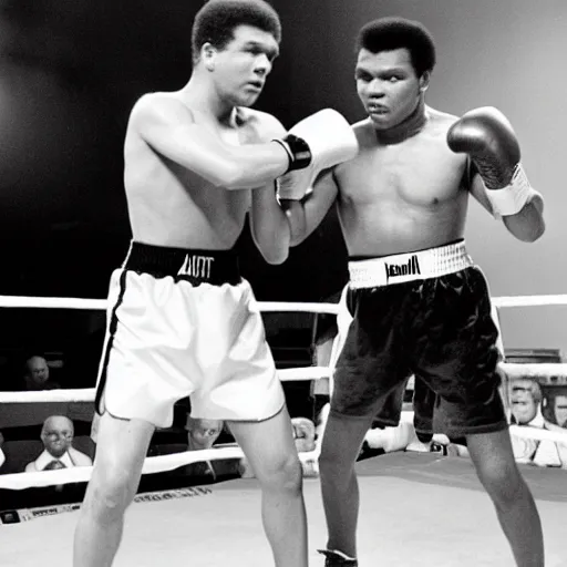 Image similar to betty white boxing against muhammad ali