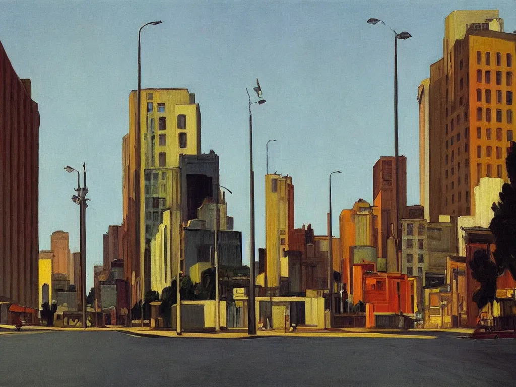 Image similar to sao paulo painted by edward hopper