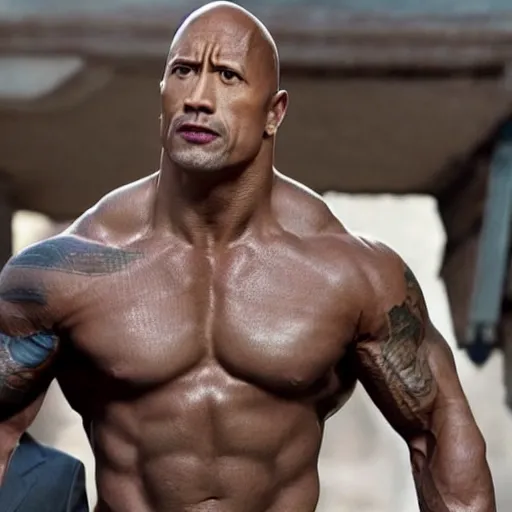 Image similar to still film of dwayne johnson as empire in korean drama movie