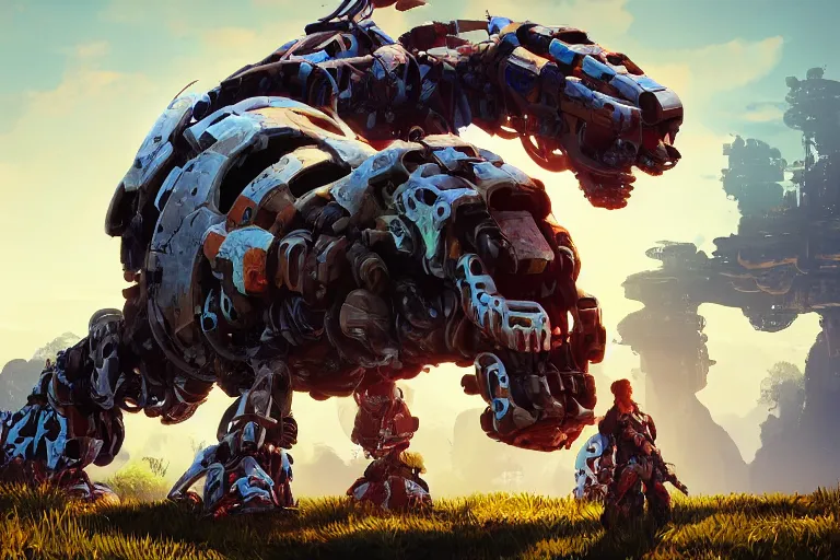 Image similar to shell - walker machine mecanical creature robot of horizon forbidden west horizon zero dawn bioluminiscence global illumination ray tracing hdr fanart arstation by ian pesty and alena aenami artworks in 4 k