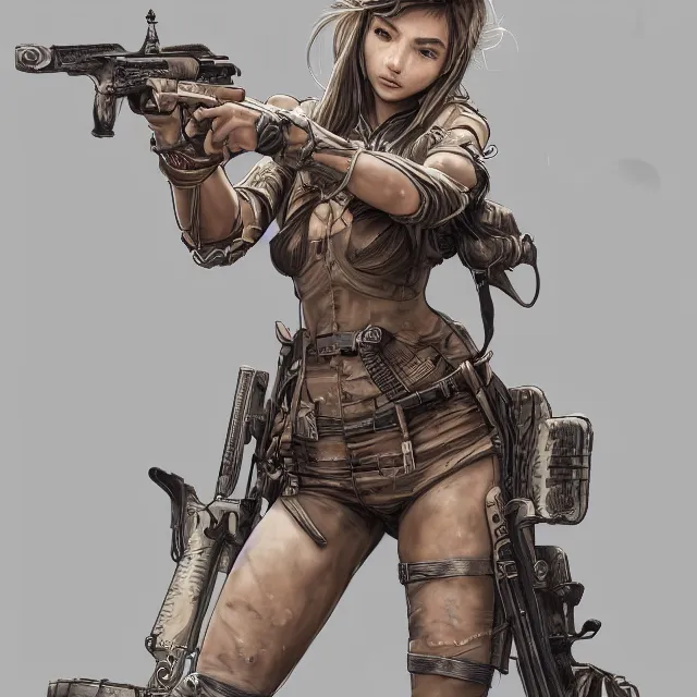 Prompt: the portrait of lawful neutral colorful female infantry gunner as the absurdly beautiful, gorgeous, elegant, young swimsuit model looking straight, an ultrafine hyperdetailed illustration by kim jung gi, irakli nadar, intricate linework, incredibly detailed faces, extremely sharp focus, octopath traveler, unreal engine 5 highly rendered, global illumination, radiant light, detailed and intricate environment