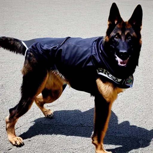 Image similar to full body a humanoid german shepherd beast - man, wearing soccer suit.