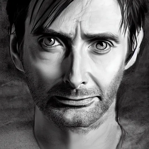 Image similar to david tennant pencil sketch cinematic lighting, render, fantasy