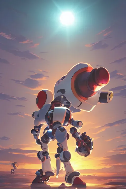 Image similar to metabots medabots medarotto medarot robot minimalist comics, behance hd by jesper ejsing, by rhads, makoto shinkai and lois van baarle, ilya kuvshinov, rossdraws global illumination ray tracing hdr radiating a glowing aura