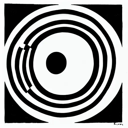 Prompt: bird with circle around it by karl gerstner, monochrome black and white, symmetrical, flat, centered, satisfying, award winning, 8 k scan