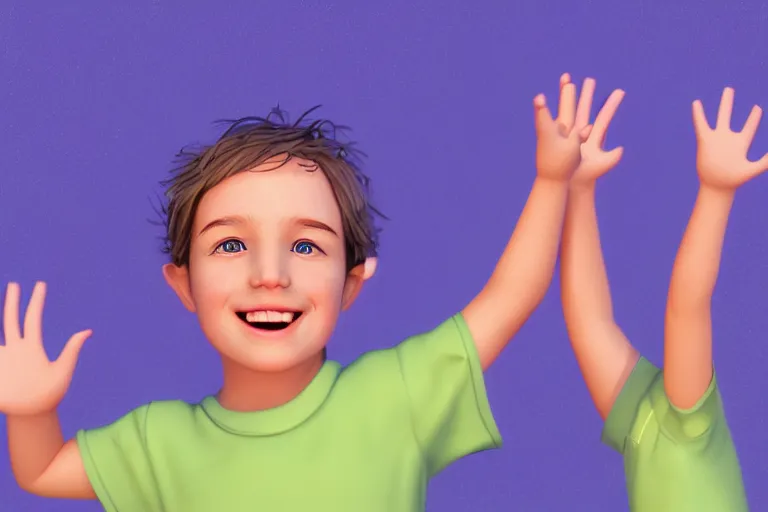 Prompt: digital portrait of cute little kids waving their hands, matte colors, night time, photorealistic faces and skin tones, volumetric lighting, smooth, trending on artstation, moonlit backdrop, 4 k, 8 k