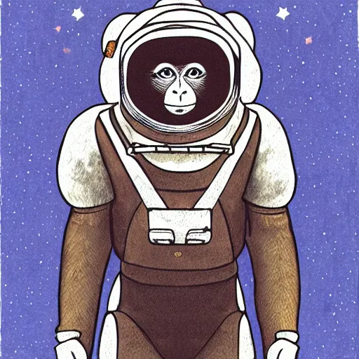 Image similar to monkey astronaut illustration,