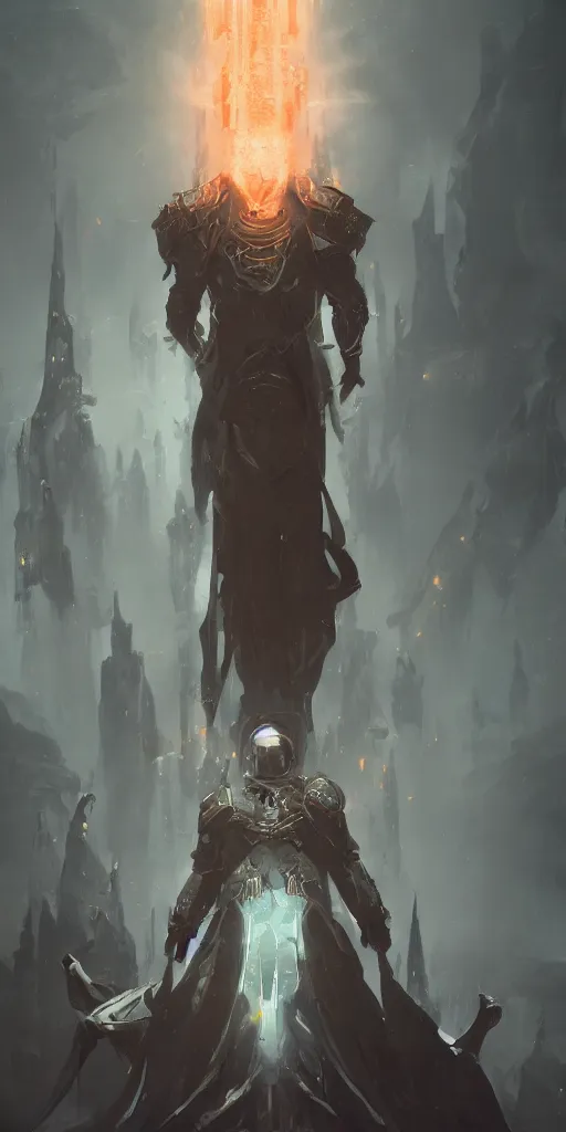 Image similar to concept art by jama jurabaev, futuristic emperor holy inquisition, cinematic shot, trending on artstation, high quality, brush stroke, full body, one character, character design