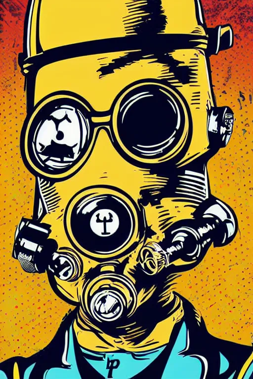 Image similar to fallout 7 6 retro futurist illustration art by butcher billy, sticker, colorful, illustration, highly detailed, simple, smooth and clean vector curves, no jagged lines, vector art, smooth andy warhol style