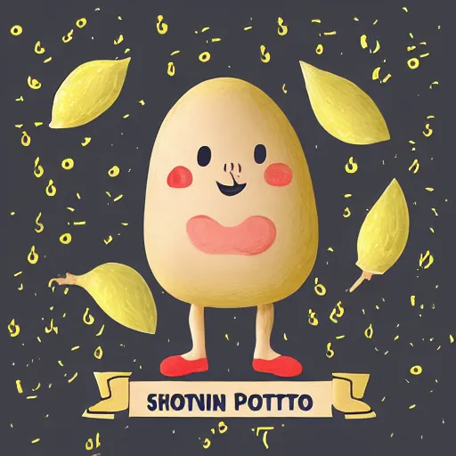 Prompt: serotonin potato, cute illustration