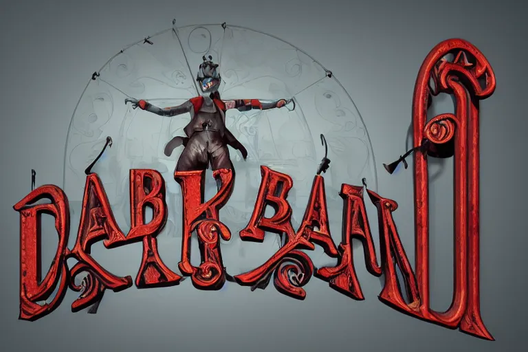 Image similar to 3d sculpt of an arched gothic ironwork sign for a circus called 'the dark metal carnival', artstaton, digital illustration