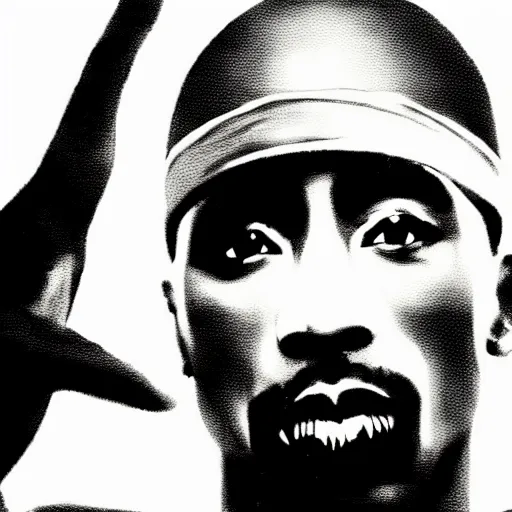 Image similar to Tupac Shakur, screenshot from a 2012s anime