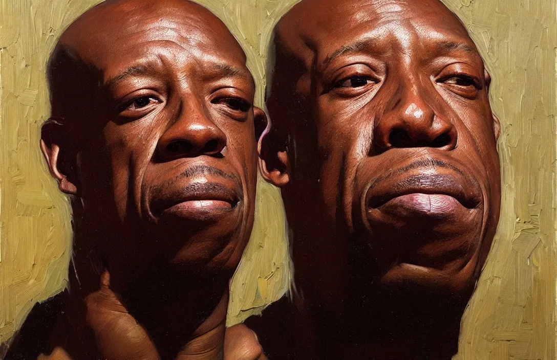 Image similar to portrait of ian wright!!!!!!!!!!!!!!!!!!!!!!!!!!!, detailed face, detailed painting, epic lighting, by ilya repin, phil hale and kent williams