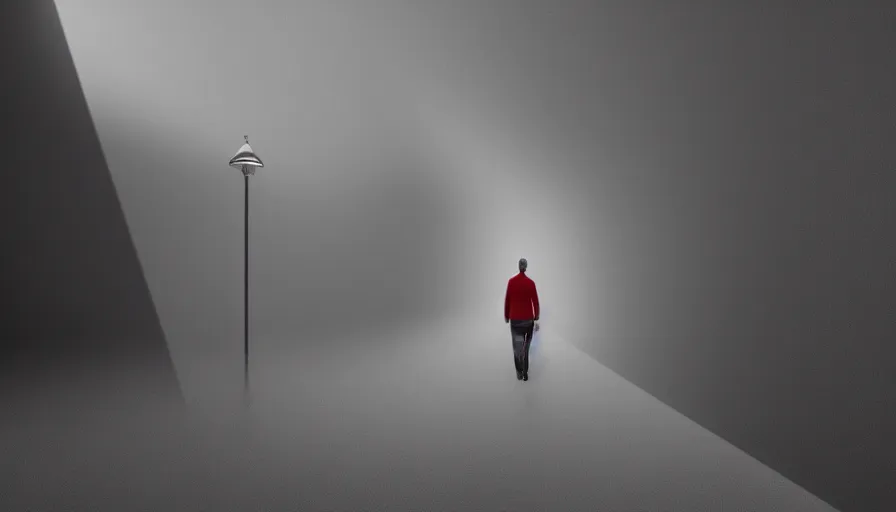 Image similar to a scene with a man walking from the perspective of his shadow, digital art, highly detailed, realistic, bright colors, 8 k