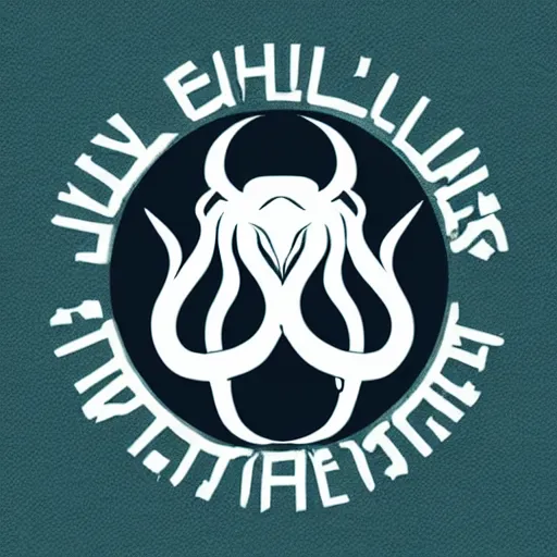 Image similar to elegant modern logo of cthulhu