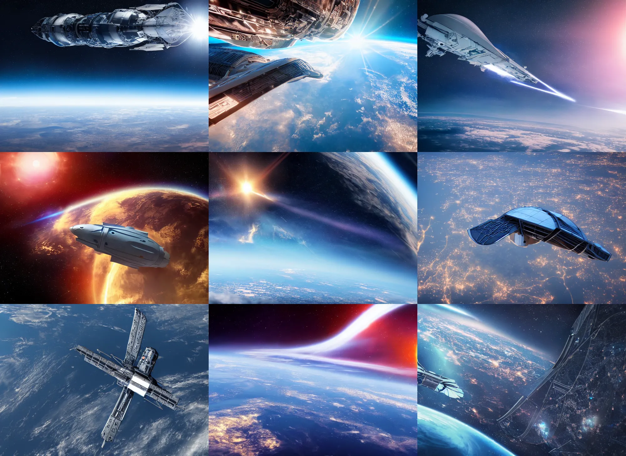 Prompt: photograph of a spaceship over earth, cinematic, intricate, gorgeous 4 k