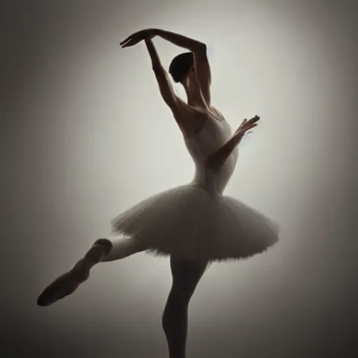 Image similar to portrait of a ballerina with a beautiful porcelain face, rain, cinematic light and reflections, beautiful dreamy lighting, photographed by annie leibovitz,