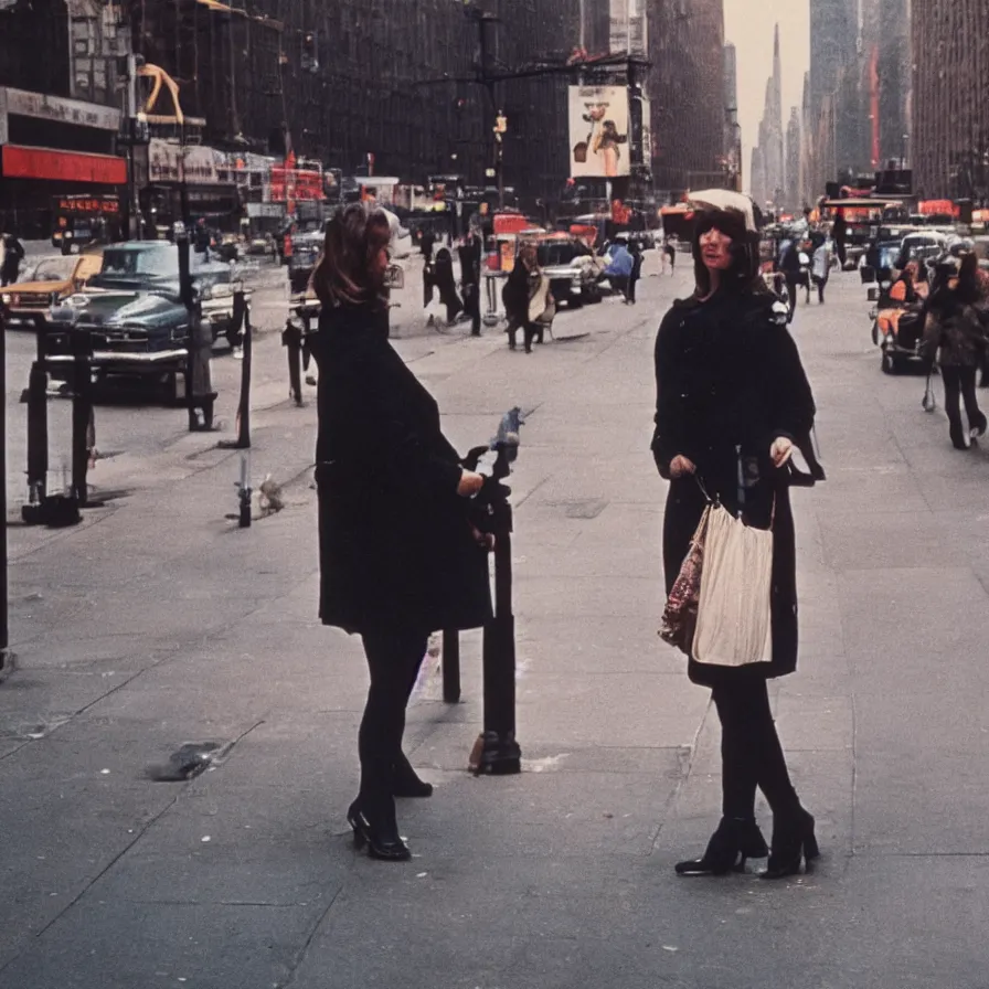 Image similar to street photograph portrait in new york from the 1 9 6 0 s, photographed on colour film, photo taken with ektachrome, featured on shutterstock