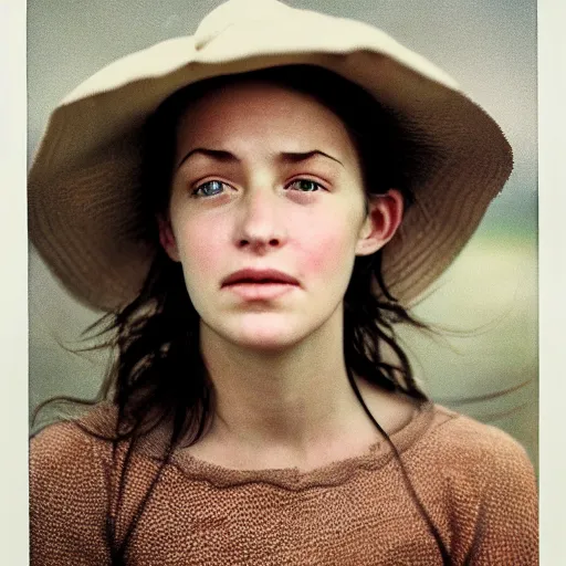 Prompt: a candid extreme closeup portrait of an expressive face of a young woman in love by annie leibovitz