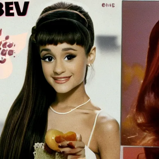 Image similar to ariana grande in 1979 tv commercial