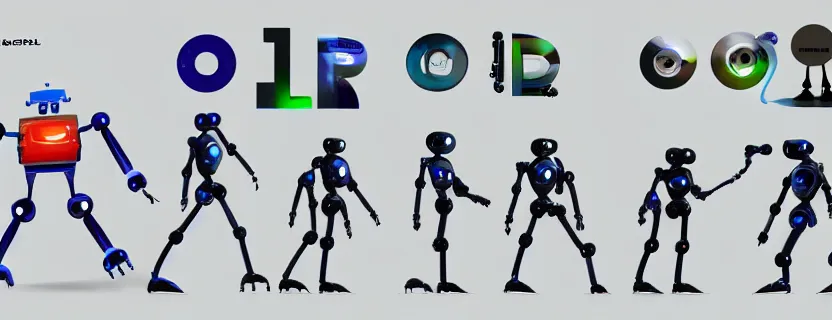 Image similar to an evolution diagram from left to right of robots, 8 k, hyper realistic.