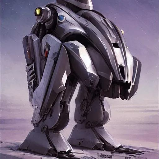 Image similar to award winner movie poster, mecha with penguin helmet, by greg rutkowski