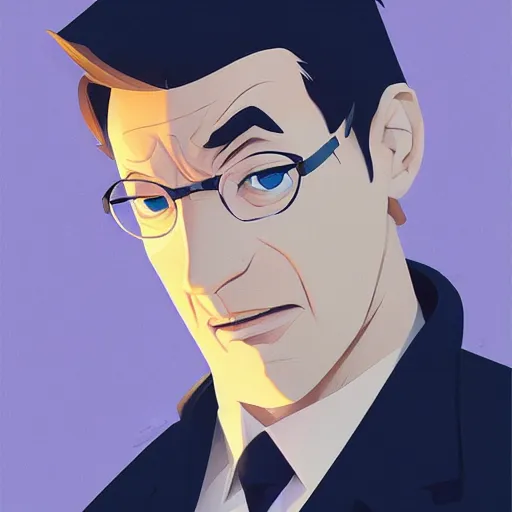 Image similar to face icon stylized minimalist michael crichton, loftis, cory behance hd by jesper ejsing, by rhads, makoto shinkai and lois van baarle, ilya kuvshinov, rossdraws global illumination