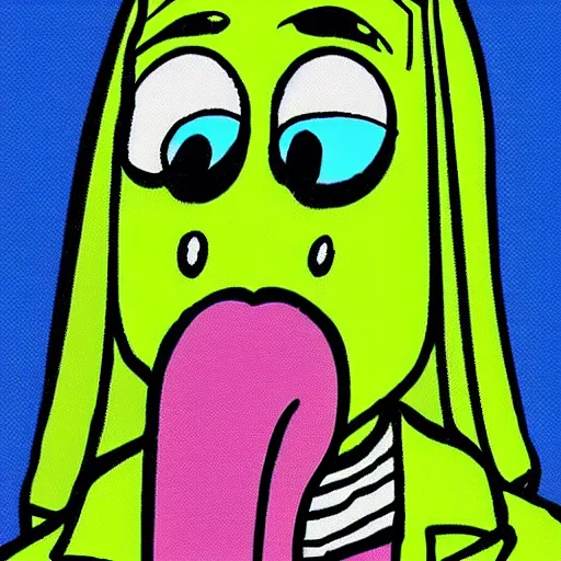 Image similar to handsome squidward portrait, realistic, pop art, vivid colors