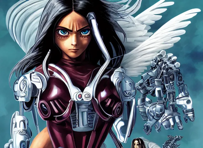 Prompt: Alita Battle Angel, art by Leticia Reinaldo and Phil Nguyen