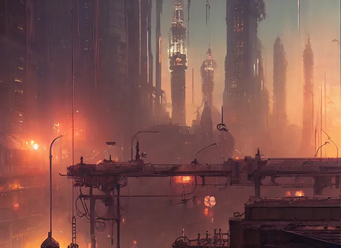 Prompt: concept art of a dieselpunk city, key visual, ambient lighting, highly detailed, digital painting, artstation, concept art, sharp focus, by makoto shinkai and akihiko yoshida and hidari and wlop