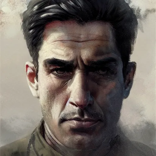 Image similar to portrait of a spanish communist jose diaz ramos, colourised, face portrait, epic, tragic, military art, fantasy, dieselpunk, hd shot, digital portrait, beautiful, artstation, comic style, by artgerm, guy denning, jakub rozalski, magali villeneuve and charlie bowater