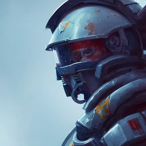 Image similar to oscar isaac as a 4 0 k marine by mandy jurgens and beeple, artstation, cgsociety