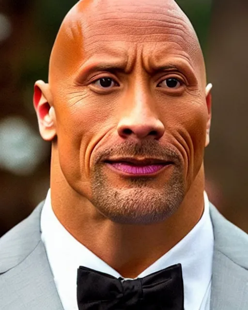 Prompt: dwayne johnson as colonel sanders eating fried chicken